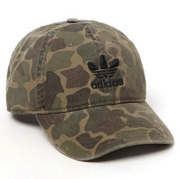 adidas trefoil camo strapback hat